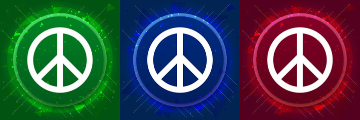 Peace sign icon elegant modern design abstract buttons set illustration