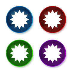 Star badge icon shiny round buttons set illustration