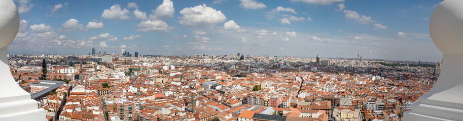 Fototapeta na wymiar Panoramic aerial view in Madrid, capital of Spain, Europe.