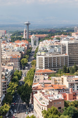 Fototapeta premium Panoramic aerial view in Madrid, capital of Spain, Europe.