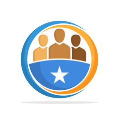 Illustrated icon with the concept of the national community of Somalia