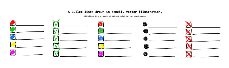 Collection of do list hand drawn