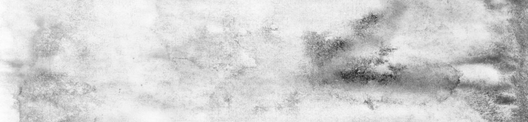 banner of Black abstract watercolor macro texture background. Abstract aquarelle texture grayscale backdrop.