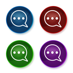 Comment icon shiny round buttons set illustration