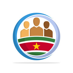 Illustrated icon with the concept of the national community of Suriname
