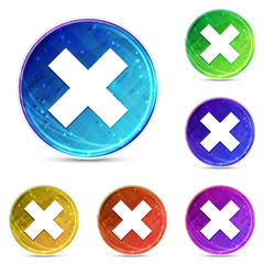 Obraz premium Cross icon digital abstract round buttons set illustration