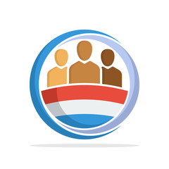 Illustrated icon with the concept of the national community of Luxembourg