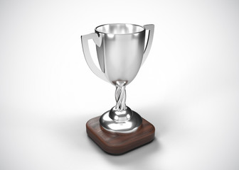 Silver Trophy Champions Winner 3D Render