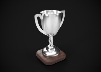 Silver Trophy Champions Winner 3D Render