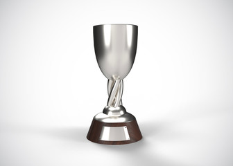 Silver Trophy Champions Winner 3D Render