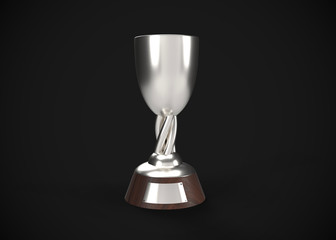 Silver Trophy Champions Winner 3D Render