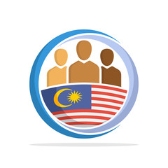 Illustrated icon with the concept of the national community of Malaysian