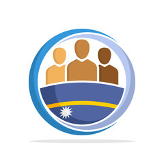 Illustrated icon with the concept of the national community of Nauru 