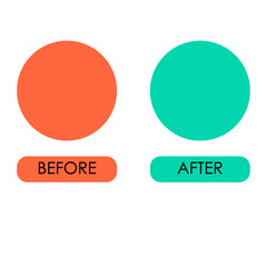 Template before and after background. Comparison card with empty space. Flat style. Vector illustration