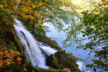 Mountain autumn landscape.Fall season with colorful fores