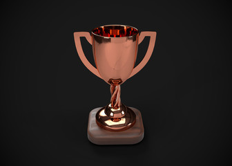 Bronze Trophy 3rd Champions Winner 3D Render