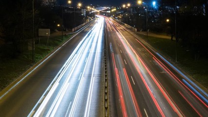 Speed lines on the street in Warsaw - zoom in