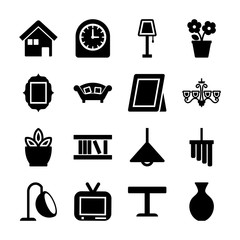 home decoration solid icons