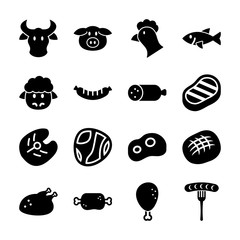 meat solid icons