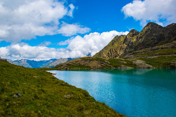 Naklejka na ściany i meble small alpine lake in Tyrol four