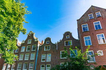 Historical houses in Begijnhof (Beguinage) in Amsterdam, The Netherlands