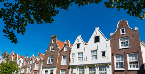 Historical houses in Begijnhof (Beguinage) in Amsterdam, The Netherlands