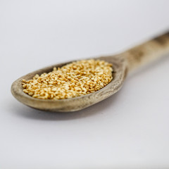 sesame on spoon