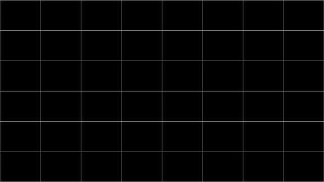 Proportional Grid Showing Up Intro Video/ 4k animation of a simple minimal proportional grid for video screen with lines, columns and table cells revealing effect