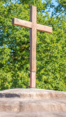 jesus cross on top of mountain