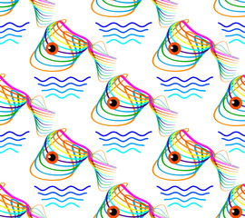Seamless fish pattern