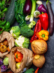 Healthy food clean eating selection of Bio colorful vegetable. Organic vegetables, detox diet, close up