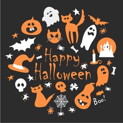 Abstract colorful Halloween,illustration background. autumn illustration for Halloween