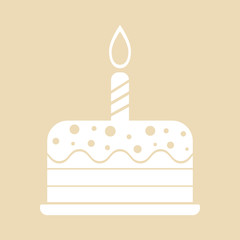 Birthday cake. Flat vector illustration.