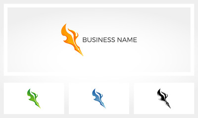 Obraz premium Pen Head On Fire Logo