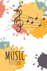 Music festival concept poster. Vector background