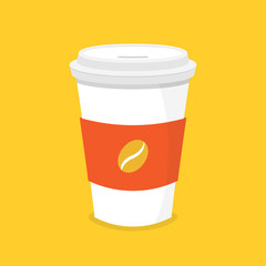 Disposable coffee cup. Icon for web and mobile application. Flat vector illustration.