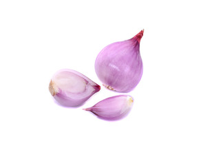 shallots isolated on white background