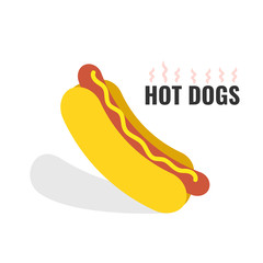 Hot dog flat icon. Fast food concept. Vector illustration.