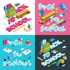 Obraz premium Back to school concepts set 01