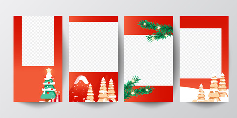 Background xmas design of christmas trees with gifts. Horizontal christmas poster, greeting cards, headers, website