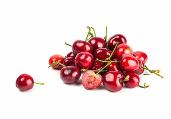 Fototapeta na wymiar Fresh cherry isolated on white background.