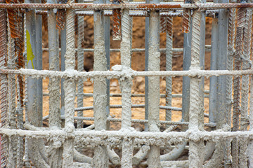 Foundation or base construction of electric pole.