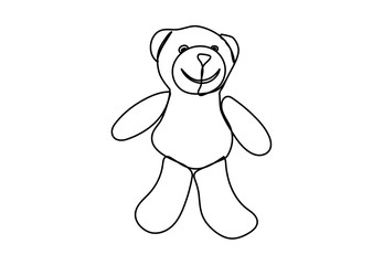 Teddy bear linear icon. Thin line illustration. Contour symbol. Vector isolated outline drawing