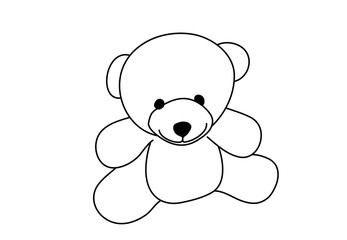 Teddy bear linear icon. Thin line illustration. Contour symbol. Vector isolated outline drawing