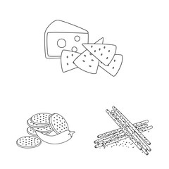 Vector design of taste and crunchy icon. Collection of taste and cooking stock vector illustration.