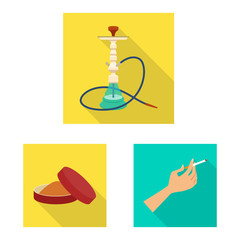 Vector illustration of smoke and statistics icon. Set of smoke and stop stock vector illustration.