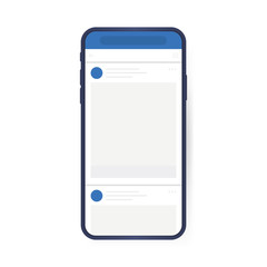 Social media design concept. Smartphone with interface carousel post on social network. Modern flat style vector illustration