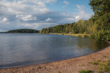 View of the lake Malaren from Sandviksbadet public beach