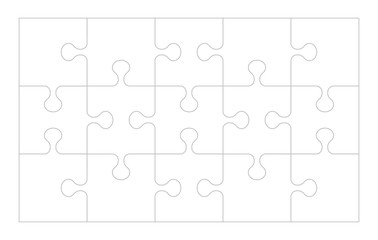 Puzzle background, banner, blank. Jigsaw section template. Modern vector illustration