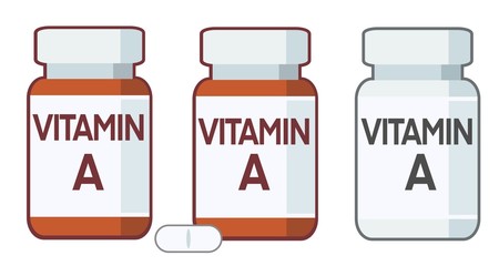 Bottle of pills, vitamin A supplement